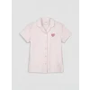 LCW Kids Pembe Gömlek Yaka Kız Çocuk Şortlu Pijama Takımı