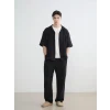 XSIDE Siyah Loose Fit Erkek Müslin Pantolon