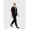 XSIDE Siyah Loose Fit Erkek Müslin Pantolon