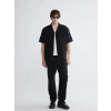 XSIDE Siyah Loose Fit Erkek Müslin Pantolon