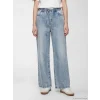 XSIDE Mavi Beli Lastikli Wideleg Kadın Jean Pantolon