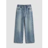 XSIDE Mavi Beli Lastikli Wideleg Kadın Jean Pantolon