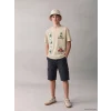 LCW Kids Bej Bisiklet Yaka Minecraft Baskılı Erkek Çocuk Tişört