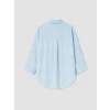 LCW EVERYDAY Mavi Çizgili Oversize Armürlü Kadın Gömlek