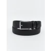 LCW ACCESSORIES Siyah Deri Görünümlü Erkek Kemer