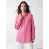 LCW Modest Pembe Çizgili Oversize Kadın Gömlek Tunik