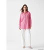 LCW Modest Pembe Çizgili Oversize Kadın Gömlek Tunik