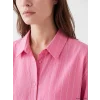 LCW Modest Pembe Çizgili Oversize Kadın Gömlek Tunik