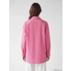 LCW Modest Pembe Çizgili Oversize Kadın Gömlek Tunik