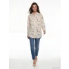 LCW Modest Ekru Desenli Oversize Kadın Gömlek Tunik
