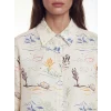 LCW Modest Ekru Desenli Oversize Kadın Gömlek Tunik