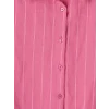 LCW Modest Pembe Çizgili Oversize Kadın Gömlek Tunik