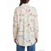 LCW Modest Ekru Desenli Oversize Kadın Gömlek Tunik