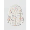 LCW Modest Ekru Desenli Oversize Kadın Gömlek Tunik