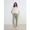 LCW Modest Haki Beli Lastikli Havuç Kesim Kadın Pantolon