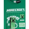 LCW Kids Yeşil Bisiklet Yaka Minecraft Baskılı Erkek Çocuk Tişört