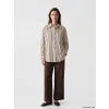 LCW Modest Sarı Çizgili Oversize Poplin Kadın Gömlek Tunik