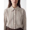LCW Modest Sarı Çizgili Oversize Poplin Kadın Gömlek Tunik