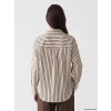 LCW Modest Sarı Çizgili Oversize Poplin Kadın Gömlek Tunik