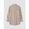 LCW Modest Sarı Çizgili Oversize Poplin Kadın Gömlek Tunik