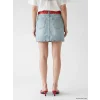 XSIDE Mavi Dar Fit Kuşaklı Mini Jean Etek
