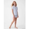 LCW Kids Ekru Gömlek Yaka Kız Çocuk Şortlu Pijama Takımı