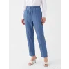 LCW Modest İndigo Beli Lastikli Mom Fit Kadın Jean Pantolon