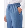LCW Modest İndigo Beli Lastikli Mom Fit Kadın Jean Pantolon