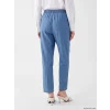 LCW Modest İndigo Beli Lastikli Mom Fit Kadın Jean Pantolon