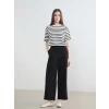 LCW Modest Siyah Beli Lastikli Geniş Paça Kadın Pantolon