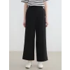 LCW Modest Siyah Beli Lastikli Geniş Paça Kadın Pantolon