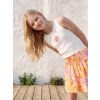 LCW Kids Beyaz Bisiklet Yaka Boncuklu Kız Çocuk Atlet