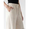 XSIDE Beyaz Beli Lastikli Çizgili Kadın Pantolon