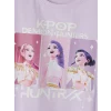 LCW Kids Lila K-pop Demon Hunters Baskılı Kız Çocuk Elbise
