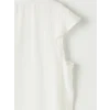 LCW EVERYDAY Beyaz Kaçık Yaka Büzgülü Bluz