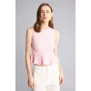 Defacto F6277AXPN69 Pembe Slım Fıt Bisiklet Yaka Kırışık Dokulu Bluz