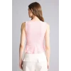 Defacto F6277AXPN69 Pembe Slım Fıt Bisiklet Yaka Kırışık Dokulu Bluz