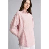 Defacto H9357AXPN634 Pembe Regular Fıt Kareli Kırışık Dokulu Kumaş Uzun Kollu Mercan Renk Tunik