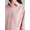 Defacto H9357AXPN634 Pembe Regular Fıt Kareli Kırışık Dokulu Kumaş Uzun Kollu Mercan Renk Tunik