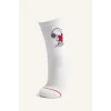 Defacto H4950AXKR1 Çok Renkli Kadın Snoopy Lisanslı 3lü Pamuklu Uzun Karma Çorap