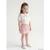 LCW baby Ekru Kız Bebek Tişört ve Şort Takım