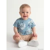 LCW baby Yeşil Desenli Erkek Bebek Tişört ve Şort