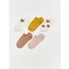 LCW DREAM Ekru Desenli Kadın Sneaker Çorap 5li