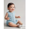 LCW baby Mavi Çiçekli Kız Bebek Müslin Gömlek ve Şort