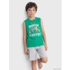 LCW Kids Yeşil Minecraft Baskılı Erkek Çocuk Şortlu Pijama Takımı