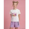LCW Kids Ekru K-pop Demon Hunters Baskılı Kız Çocuk Tişört