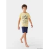 LCW Kids Sarı Baskılı Erkek Çocuk Şortlu Pijama Takımı