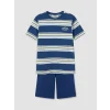 LCW Kids Mavi Bisiklet Yaka Erkek Çocuk Şortlu Pijama Takımı