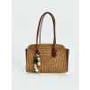LCW ACCESSORIES Bej Kadın Hasır Omuz Çantası