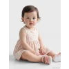 LCW baby Ekru Çiçek Desenli Kız Bebek Elbise